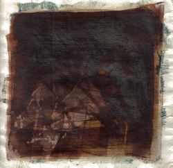 De-faced, gum and salt print